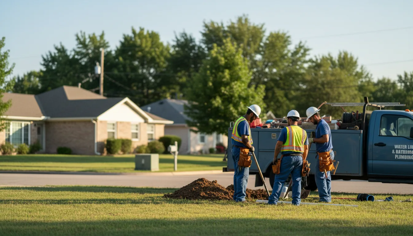 Residential water line and bathroom plumbing service in Honor, MI